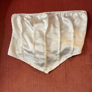 Satin rib satin crop top